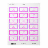 明るいピンクの大きな差出人住所ラベル ラベル (フルシート)