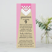 明るいピンクの幸運な殴打のボーリングの誕生会 招待状 (スタンド正面)