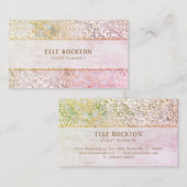 明るいピンクの微光のダマスク織のウェディングプランナー 名刺 (正面/裏面)