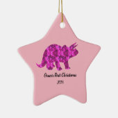 明るいピンクの恐竜のクリスマスのオーナメント セラミックオーナメント (右)