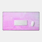 明るいピンクの抽象芸術テクスチャ デスクマット (キーボード&マウス)