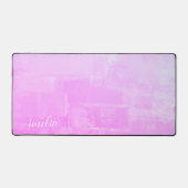明るいピンクの抽象芸術テクスチャ デスクマット (正面)