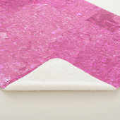 明るいピンクの抽象芸術モザイク光沢 シェルパブランケット (3/4)