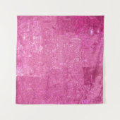 明るいピンクの抽象芸術モザイク光沢 タペストリー (正面(横))