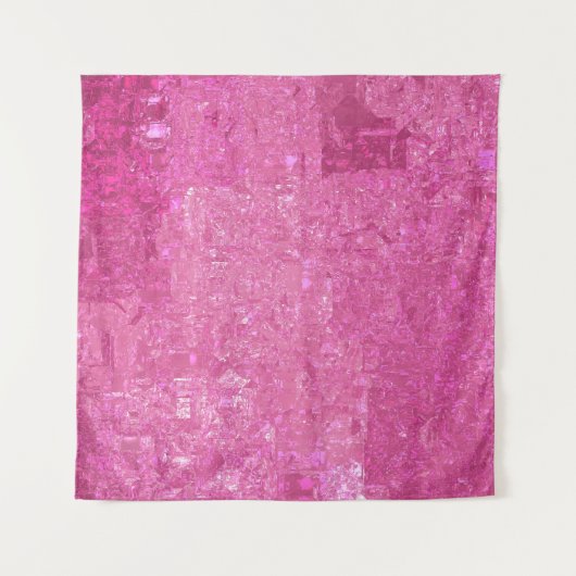 明るいピンクの抽象芸術モザイク光沢 タペストリー (正面)