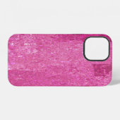 明るいピンクの抽象芸術モザイク光沢 iPhoneケース (裏面横)