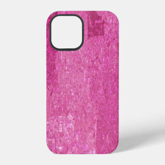 明るいピンクの抽象芸術モザイク光沢 iPhone 12ケース
