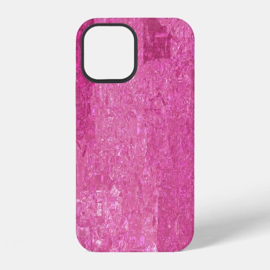 明るいピンクの抽象芸術モザイク光沢 iPhoneケース (裏面)