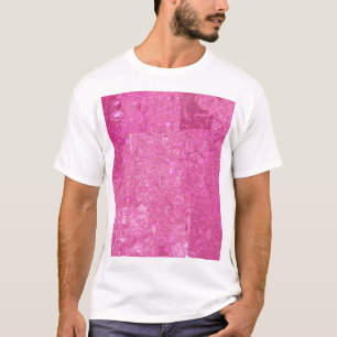 明るいピンクの抽象芸術モザイク光沢 Tシャツ