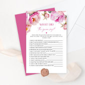 明るいピンクの明るい赤紫色新郎は何とゲームを言った