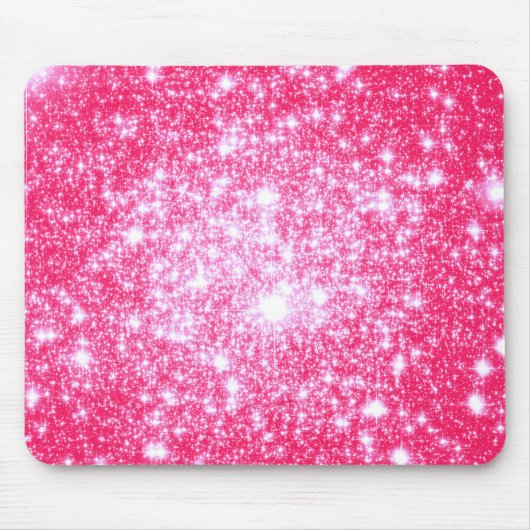 明るいピンクの星 マウスパッド (正面)
