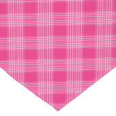 明るいピンクの格子模様 ショートテーブルランナー (コーナー)