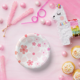 明るいピンクの桃の花のパワーパーティー ペーパーボウル