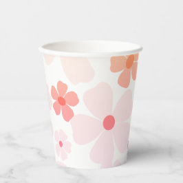明るいピンクの桃色の花のパワー パーティー 紙コップ