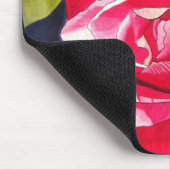 明るいピンクの椿の花 マウスパッド (コーナー)