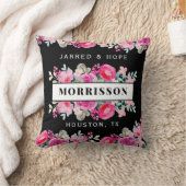 明るいピンクの水の色の花の花束カスタム クッション (ブランケット)