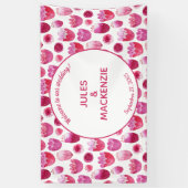 明るいピンクの水の色結婚の花 横断幕 (縦)