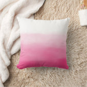 明るいピンクの水彩グラデーション枕 クッション (ブランケット)