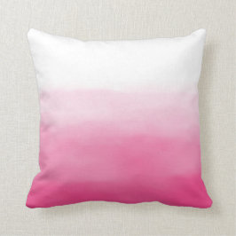 明るいピンクの水彩グラデーション枕 クッション