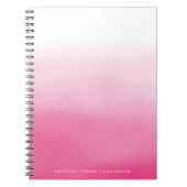 明るいピンクの水彩画のグラデーションなノート ノートブック (正面)