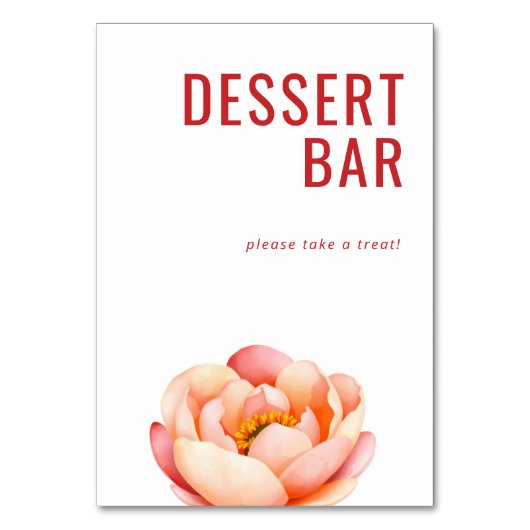 明るいピンクの水彩花 テーブルナンバー (正面)