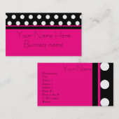 明るいピンクの水玉模様の名刺 名刺 (正面/裏面)