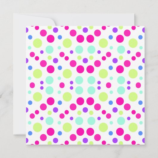 明るいピンクの水玉模様ブロック赤ちゃんシャワーの招待 招待状 (裏面)