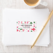 明るいピンクの水色の熱帯フラミンゴフローラ ラベル (インサイチュ)