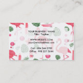 明るいピンクの水色の熱帯フラミンゴフローラ 名刺 (裏面)