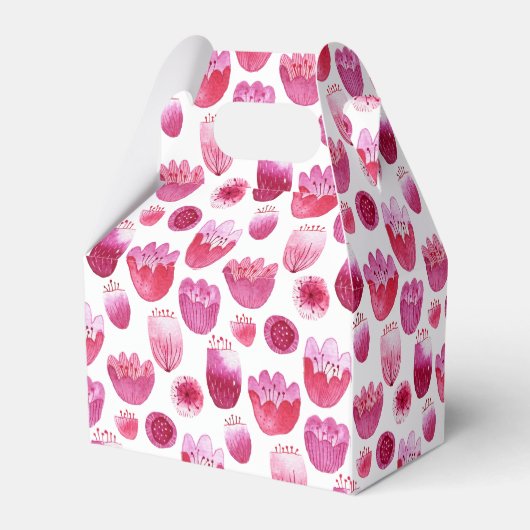 明るいピンクの水色の花のフローラ フェイバーボックス (裏面サイド)