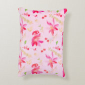 明るいピンクの水色の花 アクセントクッション (裏面(縦))
