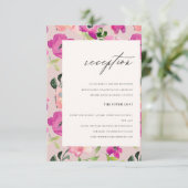 明るいピンクの水色フローラ結婚披露宴 エンクロージャーカード (スタンド正面)