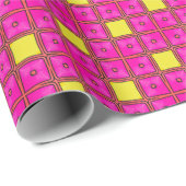 明るいピンクの漫画すべての行事ラッピング紙 ラッピングペーパー (ロールコーナー)