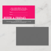 明るいピンクの灰色のシンプルは友人カードを参照します 紹介カード (正面/裏面)