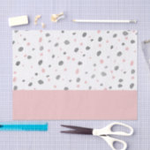 明るいピンクの灰色の水彩画の水玉模様パターン 薄葉紙 (クラフト)