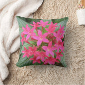 明るいピンクの熱帯花の枕 クッション (ブランケット)