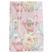 明るいピンクの熱気は大きいギフトバッグを風船のようにふくらませます ミディアムペーパーバッグ (裏面)