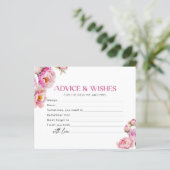 明るいピンクの牡丹アドバイスとウィッシュブライダルカード (スタンド正面)