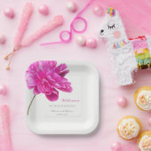 明るいピンクの牡丹結婚の歓迎 ペーパープレート (パーティー)