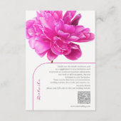 明るいピンクの牡丹結婚詳細 エンクロージャーカード (正面)
