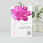 明るいピンクの牡丹結婚詳細 エンクロージャーカード (スタンド正面)