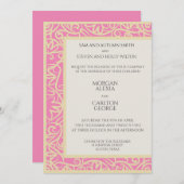 明るいピンクの発表、任意の大事な行事 招待状 (正面/裏面)