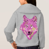 明るいピンクの白い金ゴールド水色(ばちゃばちゃ)跳ねるオオカミ (裏面)