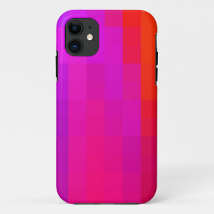 明るいピンクの紫とオレンジのモザイクパターン iPhone 11 ケース
