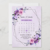 明るいピンクの紫の水色の花 セーブザデート (正面)