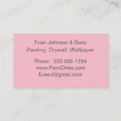 明るいピンクの絵を描サンプル 名刺 (裏面)