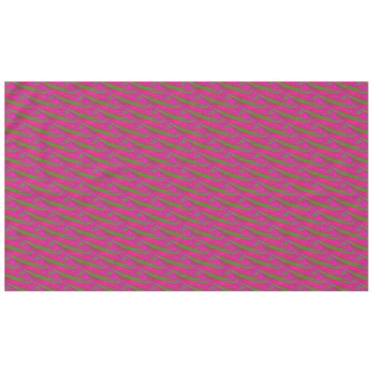 明るいピンクの緑色の棒の抽象芸術 テーブルクロス (正面(横))