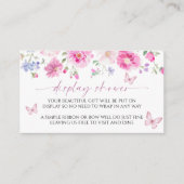 明るいピンクの花が赤ちゃんシャワーを表示 エンクロージャーカード (正面)