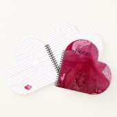 明るいピンクの花と文字 ノートブック (内部)