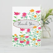 明るいピンクの花のサンキューカード サンキューカード (スタンド正面)